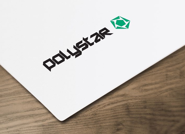 Логотип Polystar на pos-материалах